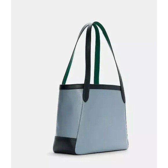 New Coach C5676 Tote in Colorblock with Horse and Carriage Leather Twilight - Picture 2 of 4